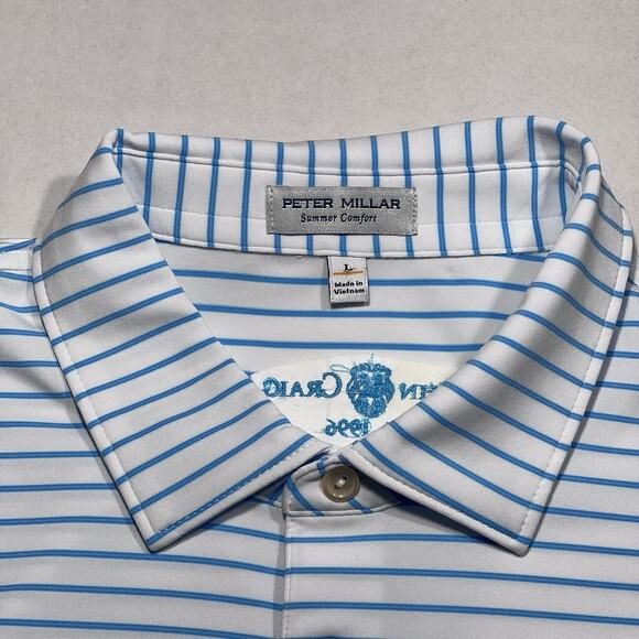 Peter Millar Polo Summer Comfort Large Golf. John Craig. Tee off with Parkinson - Picture 1 of 9